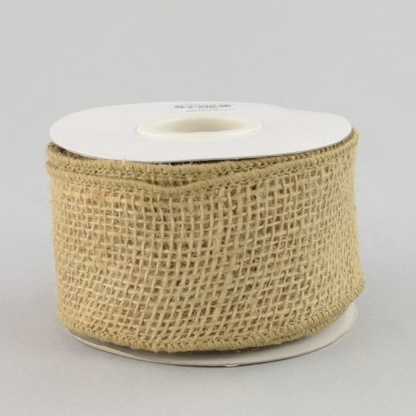 2.5  Wired Loose Weave Burlap Ribbon (10 Yards) Online Sale