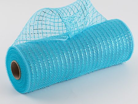 10  Poly Deco Mesh: Metallic Turquoise Supply