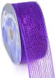 2.5  Poly Deco Mesh Ribbon: Metallic Purple Hot on Sale