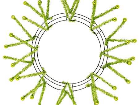 15-24  Tinsel Ball Work Wreath Form: Lime Green on Sale