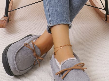 Bow Round Toe Flat Slip-Ons Hot on Sale