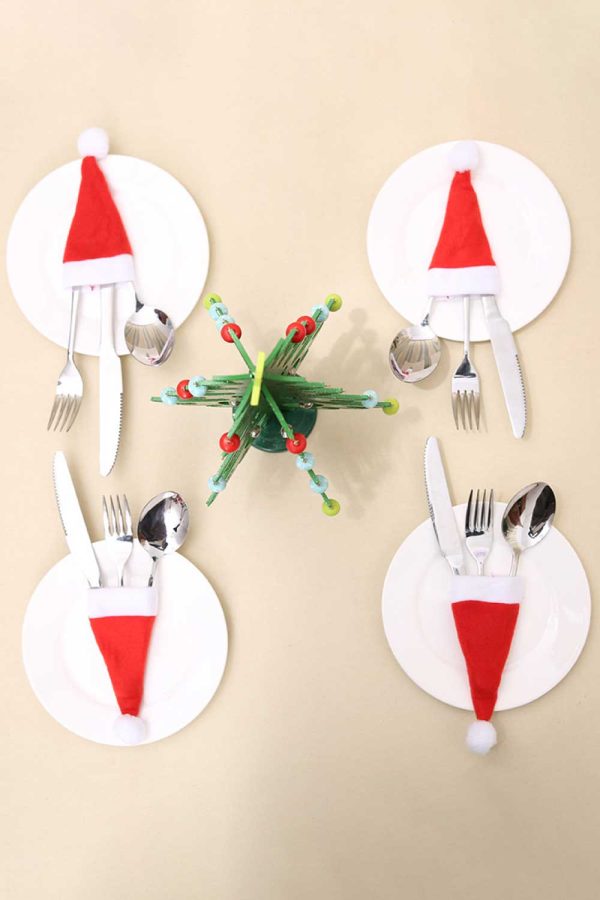 10-Pack Christmas Hat Shaped Cutlery Covers Cheap