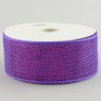 2.5  Poly Deco Mesh Ribbon: Metallic Purple Hot on Sale