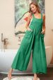 BiBi Texture Sleeveless Wide Leg Jumpsuit Discount