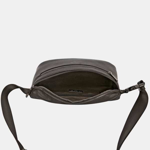 David Jones PU Leather Double Zipper Adjustable Belt Bag Online now