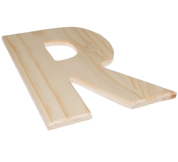 12  Natural Wood Letter: R Fashion