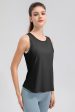 Wide Strap Round Neck Active Tank on Sale