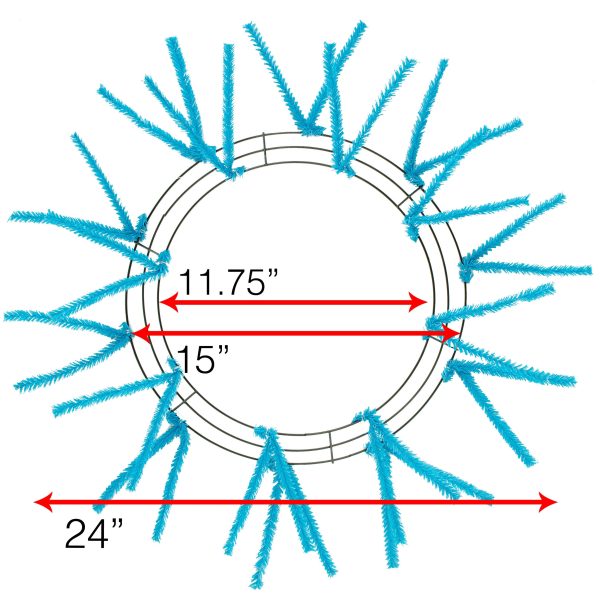 15-24  Tinsel Work Wreath Form: Turquoise Hot on Sale