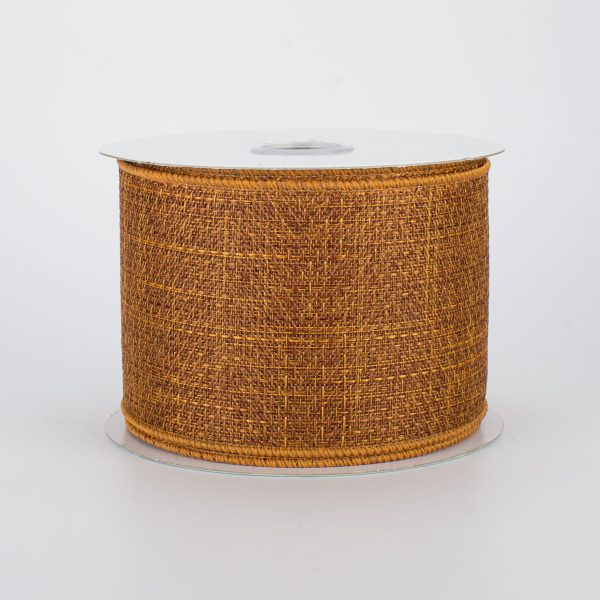 2.5  Royal Faux Burlap Ribbon: Rust (10 Yards) Online now