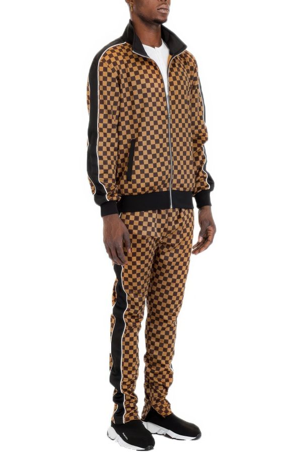 Rich Checkered Track Pants Fashion