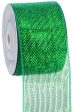 4  Poly Deco Mesh Ribbon: Metallic Emerald Green Online Sale