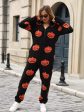 Fuzzy Pumpkin Half Zip Hooded Jumpsuit Sale