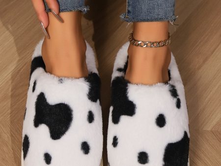 Animal Print Faux Fur Slippers For Discount