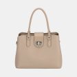 David Jones PU Leather Twist-Lock Tote Bag on Sale