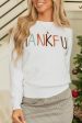 White Thankful Ivory Embroidered Sweater on Sale