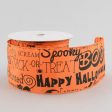 2.5  Halloween Print Orange Satin Ribbon (10 Yards) Online now