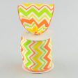 4  Satin Spring Chevron Ribbon: Orange, Yellow & Lime Cheap