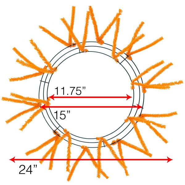 15-24  Tinsel Work Wreath Form: Orange For Cheap