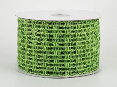 2.5  Jute Mesh Ribbon: Lime Green (10 Yards) Fashion