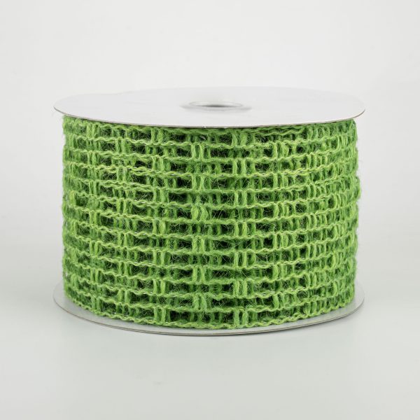 2.5  Jute Mesh Ribbon: Lime Green (10 Yards) Fashion