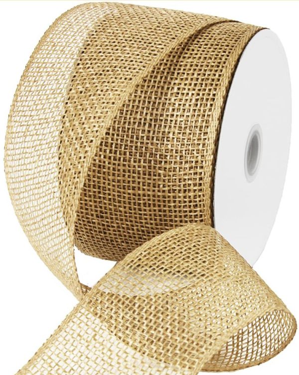 4  Poly Burlap Mesh Ribbon: Natural Brown (20 Yards) Cheap