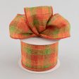 2.5  Woven Check Ribbon: Red, Orange, Lime Green (10 Yards) Hot on Sale