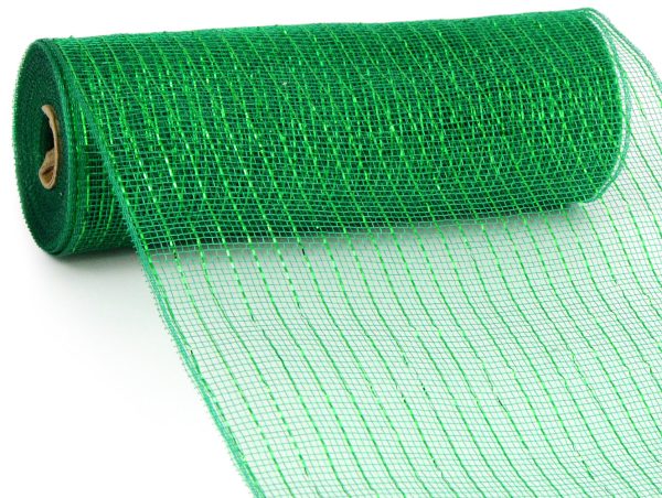 10  Poly Deco Mesh: Metallic Emerald Green Discount