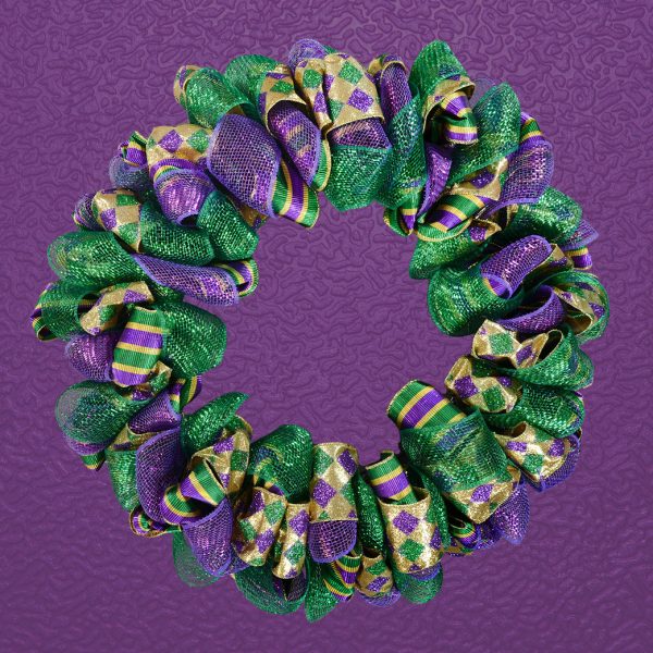 2.5  Poly Deco Mesh Ribbon: Metallic Purple Hot on Sale