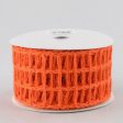 2.5  Jute Window Pane Mesh Ribbon: Orange (10 Yards) Supply