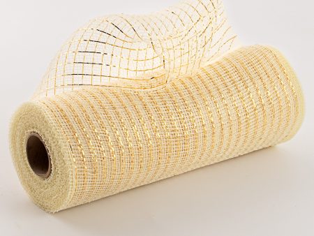 10  Poly Deco Mesh: Metallic Cream Gold Online now