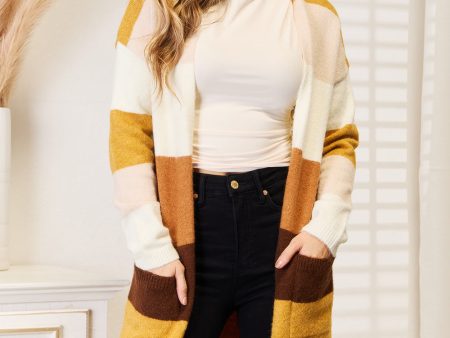 Woven Right Color Block Dropped Shoulder Cardigan Online Sale