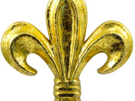 10  Gold Leaf Fleur de Lis Ornament Cheap