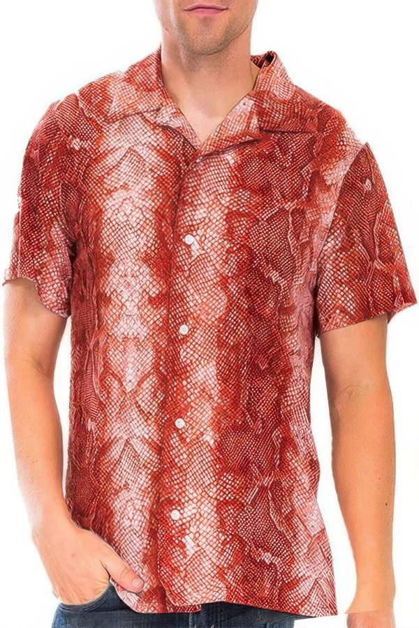 Red Snake Button Down Shirt Cheap