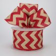 2.5  Faux Burlap Chevron Ribbon: Red (10 Yards) Discount