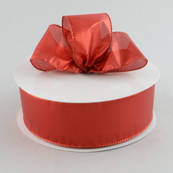 2.5  Red Lamé Ribbon (50 Yards) For Discount