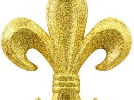 10  Gold Glitter Fleur de Lis Ornament Online Sale