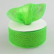 2.5  Poly Deco Mesh Ribbon: Metallic Lime Green Hot on Sale