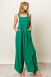 BiBi Texture Sleeveless Wide Leg Jumpsuit Discount