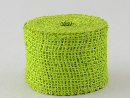 2.5  Burlap Ribbon: Apple Green (10 Yards) Supply