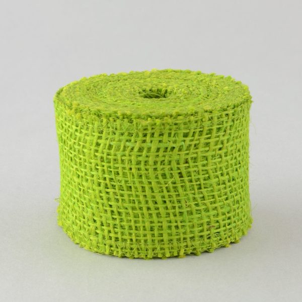 2.5  Burlap Ribbon: Apple Green (10 Yards) Supply