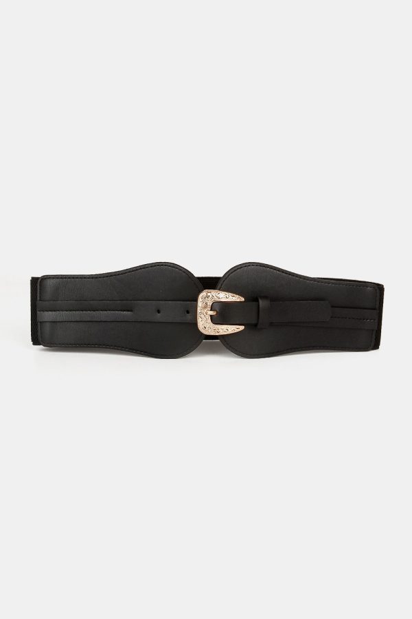 Wide Elastic Belt with Alloy Buckle Online