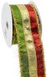 2.5  Textured Stripe Lime Gold Red (10 Yards) Online Sale