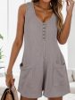 Waffle-Knit Scoop Neck Wide Strap Romper Sale