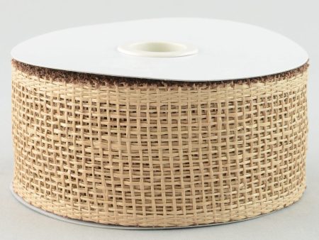 2.5  Poly Burlap Mesh Ribbon: Natural Brown (20 Yards) Online