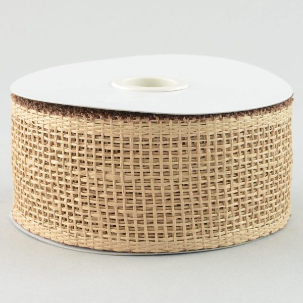 2.5  Poly Burlap Mesh Ribbon: Natural Brown (20 Yards) Online