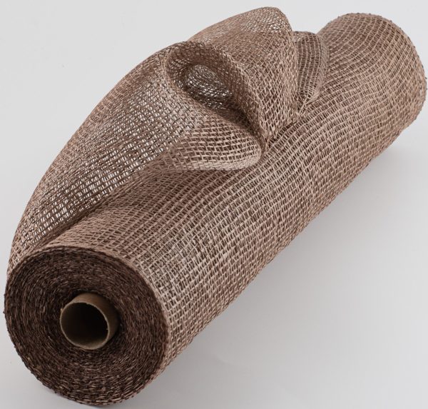 21  Poly Burlap Deco Mesh: Milk Chocolate Brown For Discount