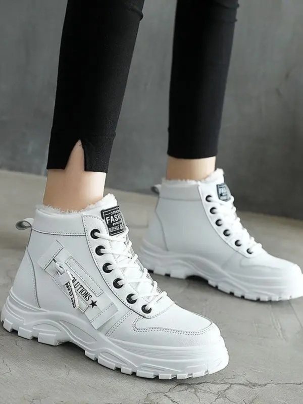 Decorative Zipper Round Toe Platform Boots Online Hot Sale