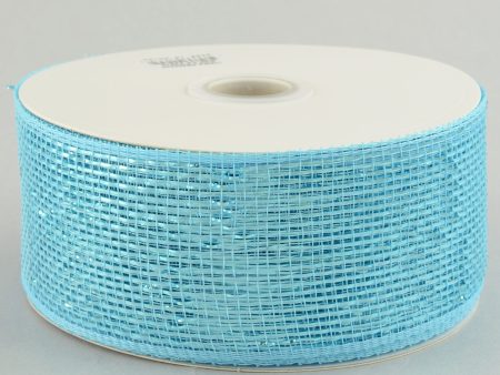 2.5  Poly Deco Mesh Ribbon: Metallic Turquoise Supply