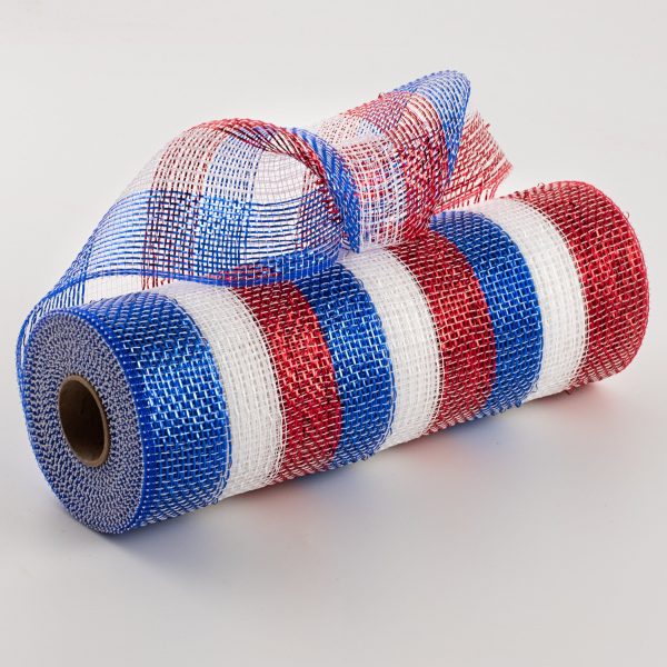 10  Poly Deco Mesh: Deluxe Stripe Patriotic Fashion