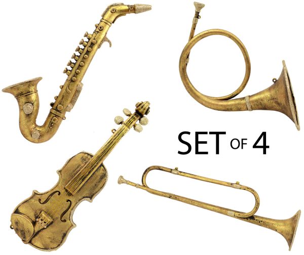 16 -20  Assorted Gold Decorative Music Instruments (Set of 4) Cheap